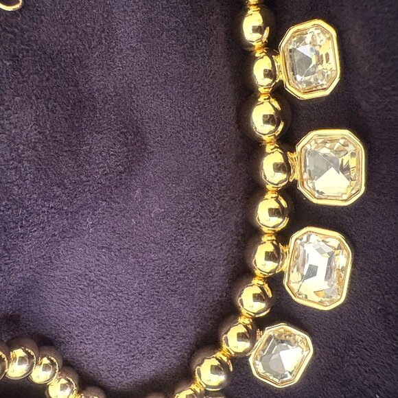 Aqua Gold Large Rhinestone Necklace NWT - Picture 3 of 12